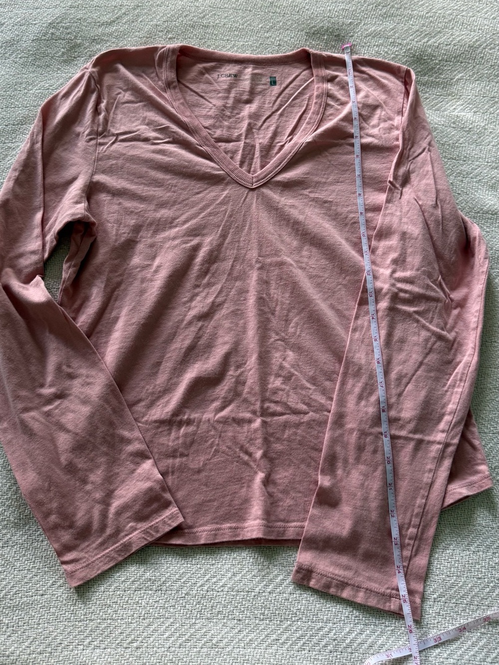 J. Crew Dusty Rose V-Neck Long Sleeve Tee